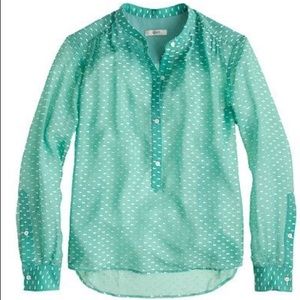 J. Crew Silk Dash-Dot Blouse